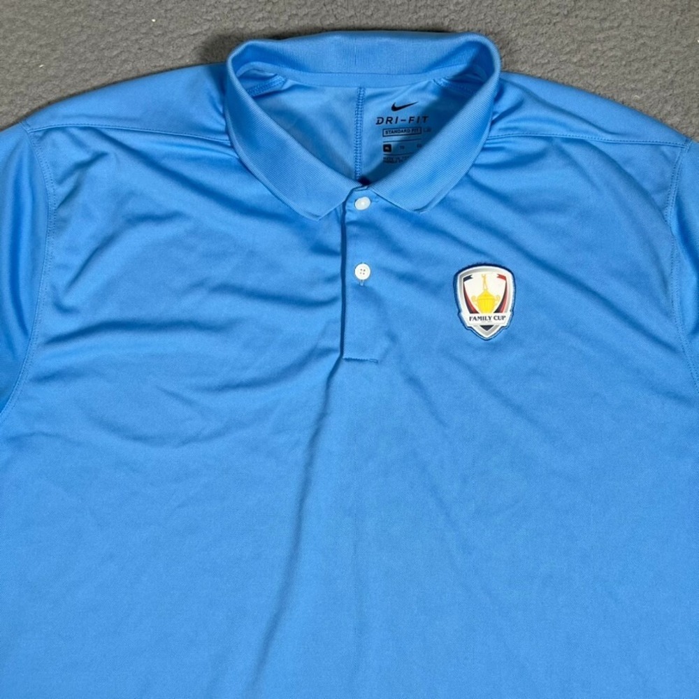 Nike Shirt Mens XL Blue Golf Polo Performance Stretch Dri-Fit Casual Swoosh Logo